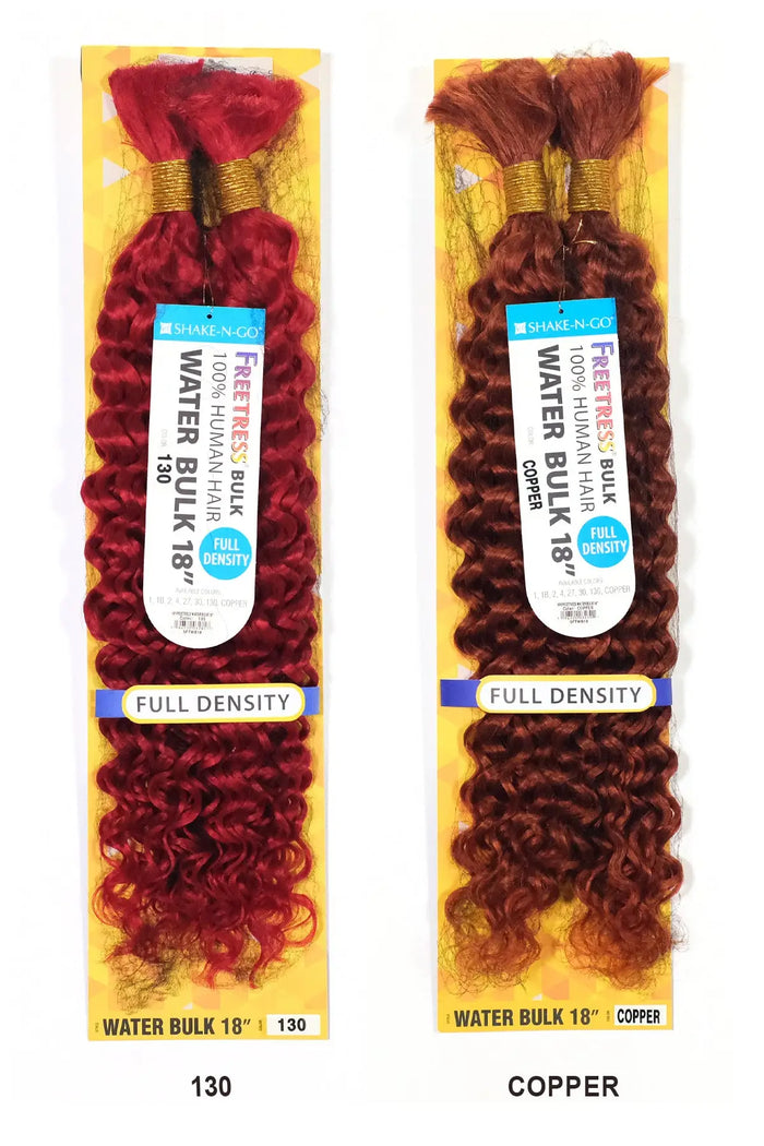 SHAKE N GO FREETRESS 100% HUMAN HAIR WATER BULK 18" SHAKE N GO