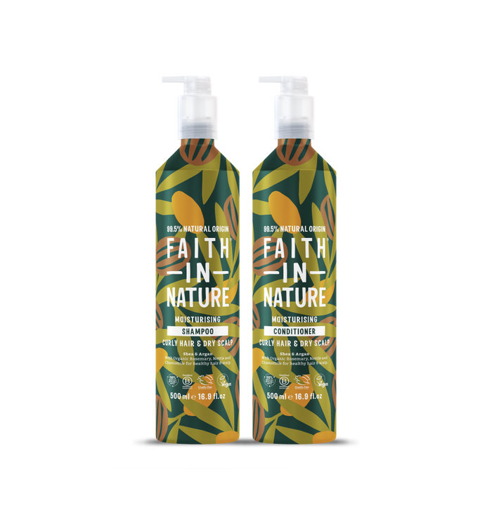 Faith In Nature Shampoo & Conditioner Set for curly hair - 500ml aluminium