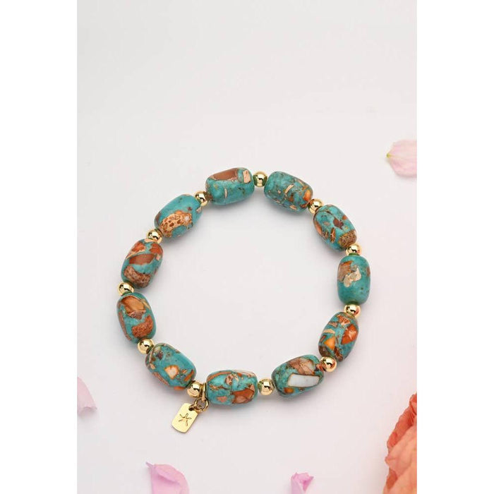 Sierra Bloom Turquoise Emperor Stone Beaded Bracelet