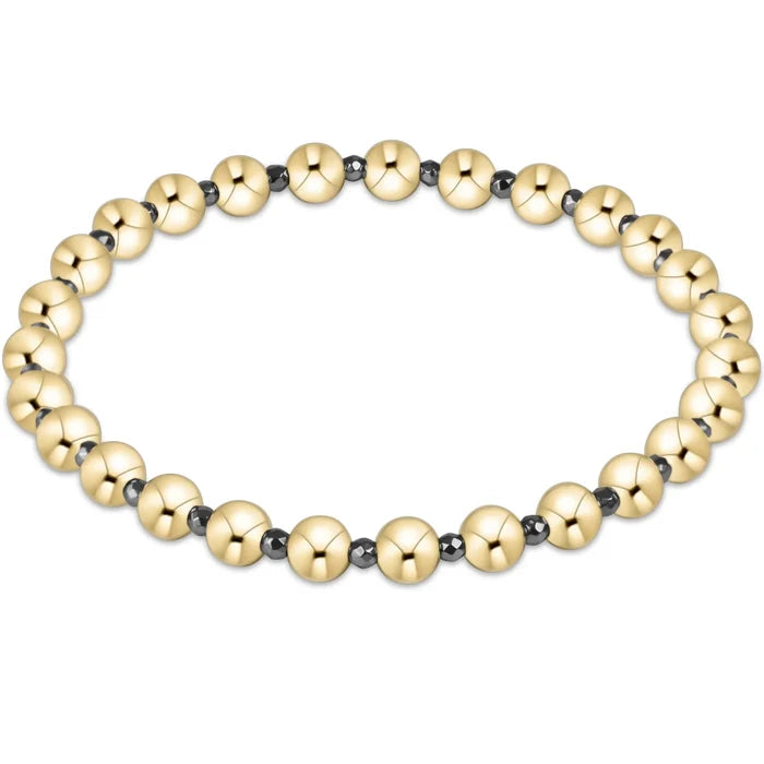 silver faceted hematite grateful pattern 5mm bead bracelet