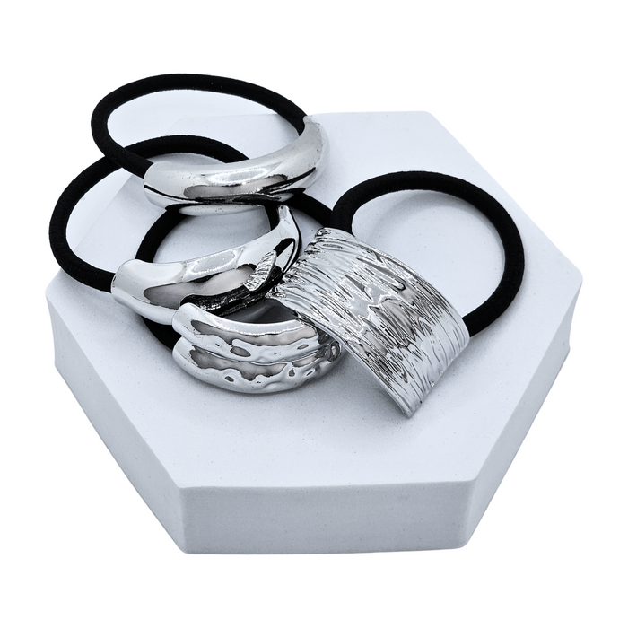 Silver Luxe Geometric Hair Cuff
