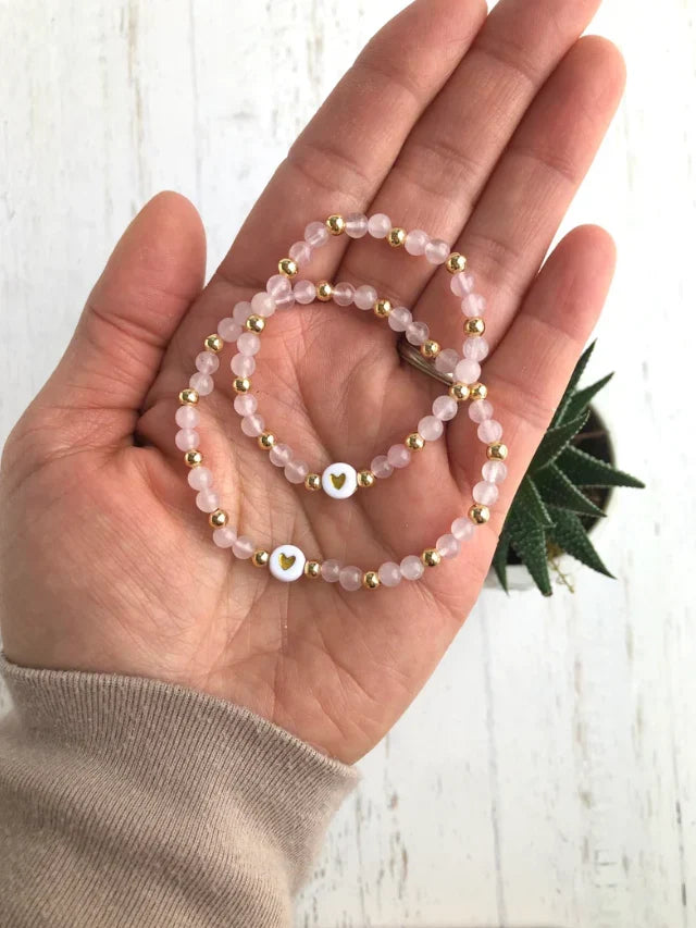 Simply Stated Small Gemstone Matching Mother Daughter Bracelet Set
