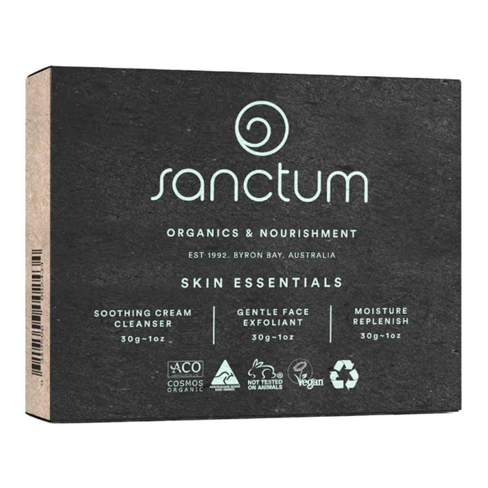 Sanctum Skin Essentials Set packaging on a white background.