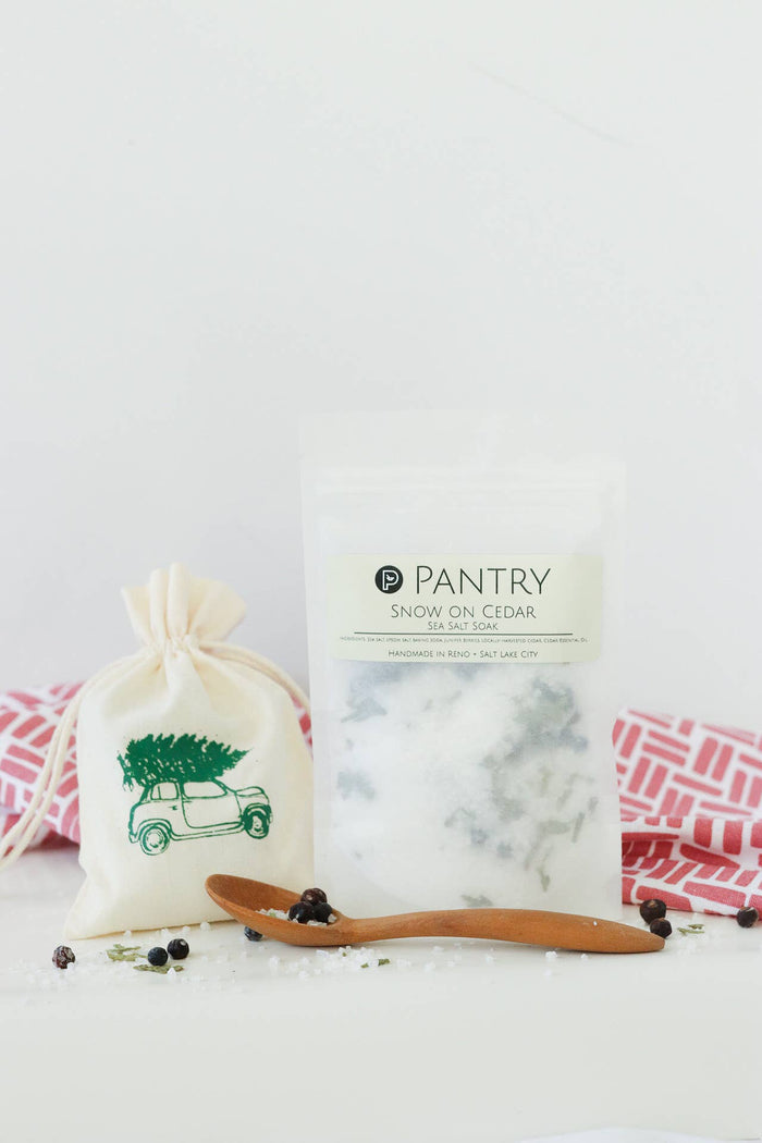 Snow on Cedar Sea Salt Soak - Cedar + Juniper Bath Salts