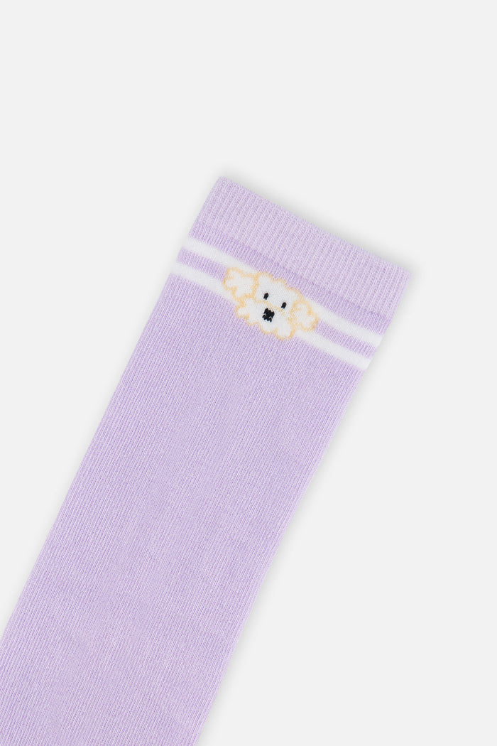 Socks (3 Pairs) Lavender, Pink, And White-4