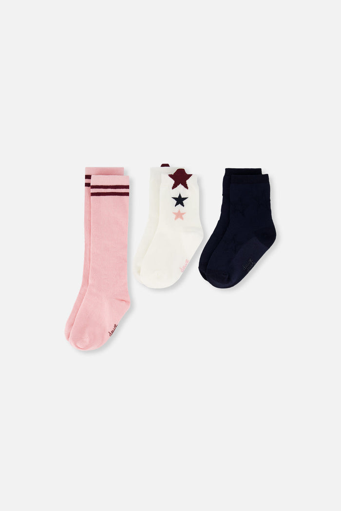 Socks Pale Dusty Pink And Navy-0