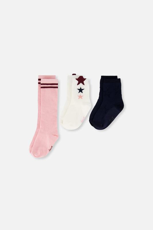 Socks Pale Dusty Pink And Navy-0