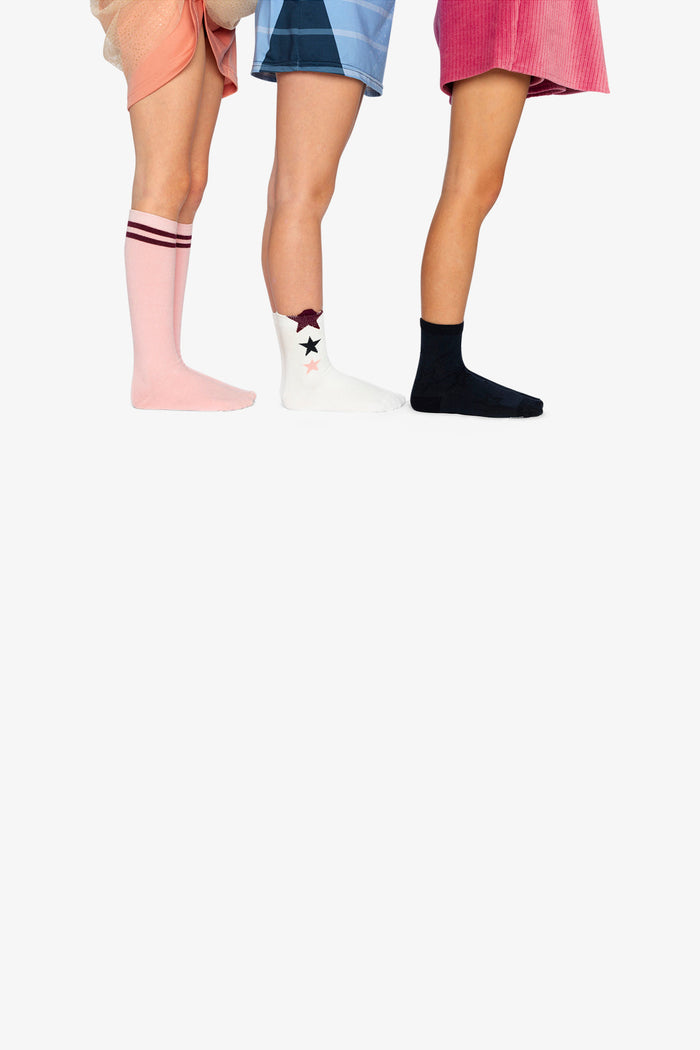 Socks Pale Dusty Pink And Navy-1