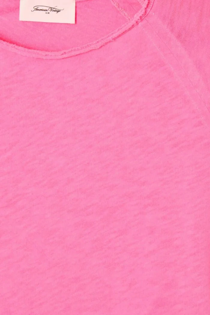 SONOMA LONG SLEEVE TEE SON31G in Fluro Acid Pink by American Vintage