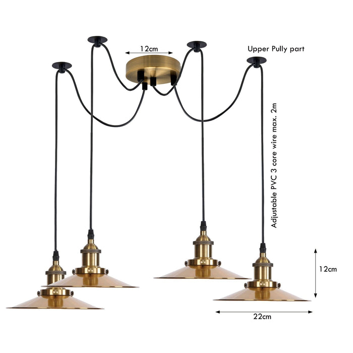 SPIDERWEB Four Light Industrial Multi Pendant Light ~6861