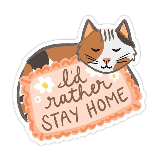 Stay Home Cat Vinyl Sticker