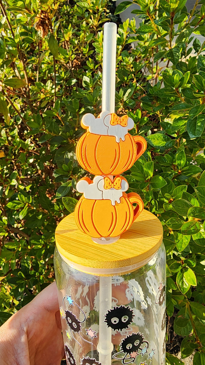 *STL /3MF FILE * Fall Pumpkin Mug Straw Topper 8mm & 10mm