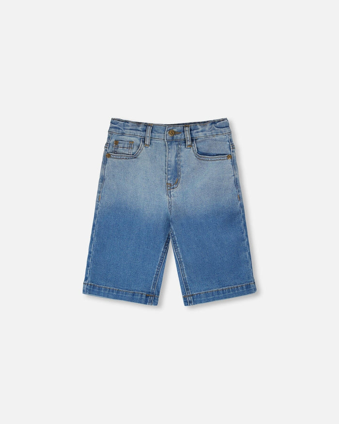 Stretch Jean Bermuda Grey To Blue Gradient-0