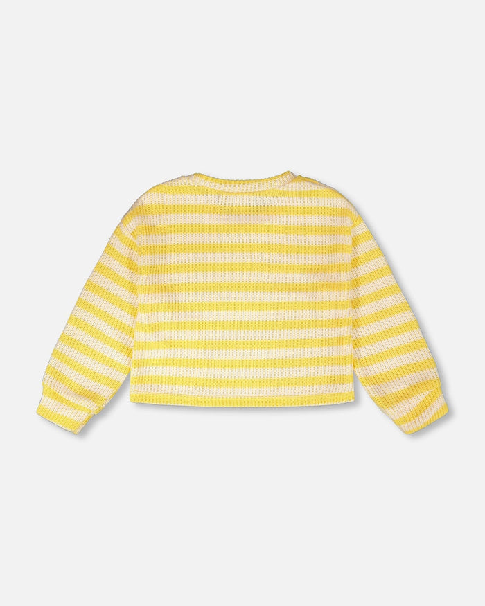 Striped Sweater Yellow And White-3