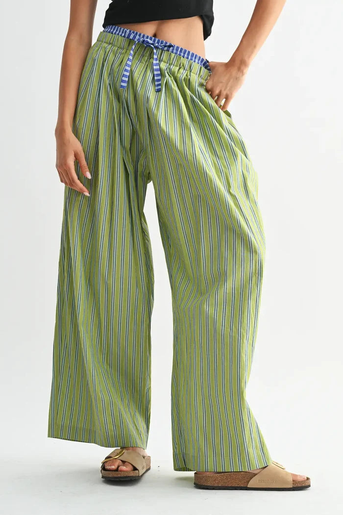 Striped Wide-Leg Trousers