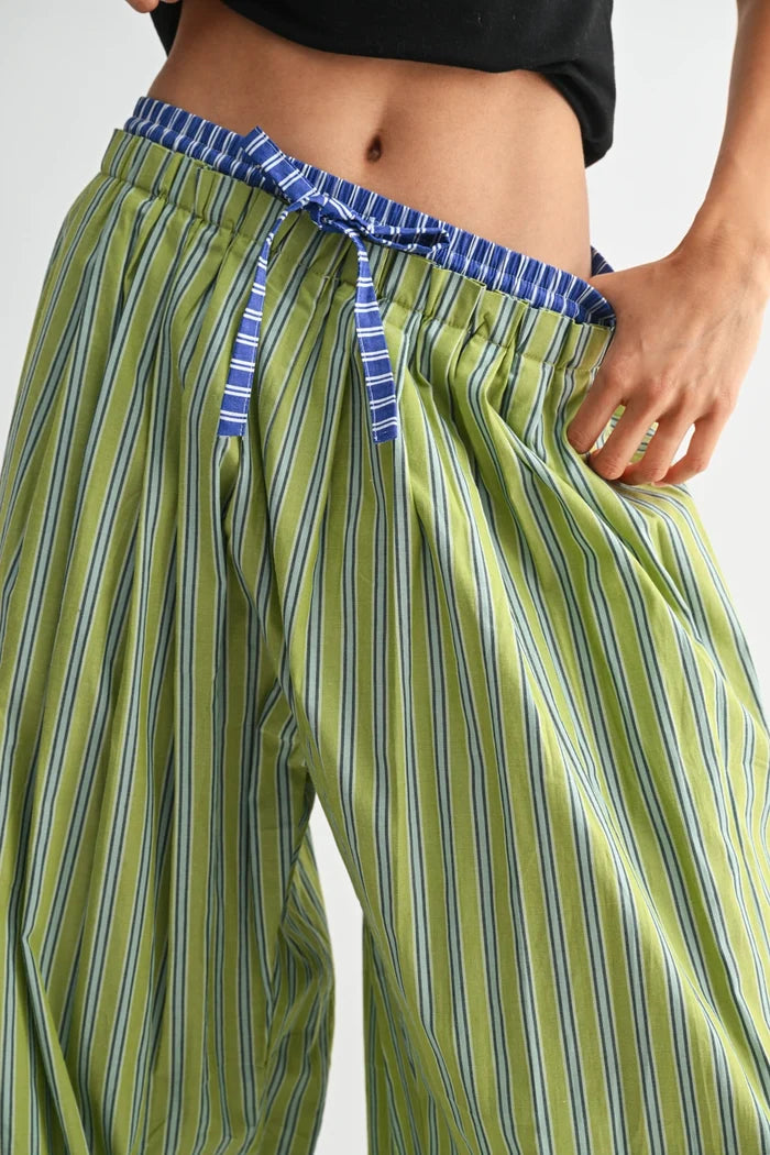 Striped Wide-Leg Trousers