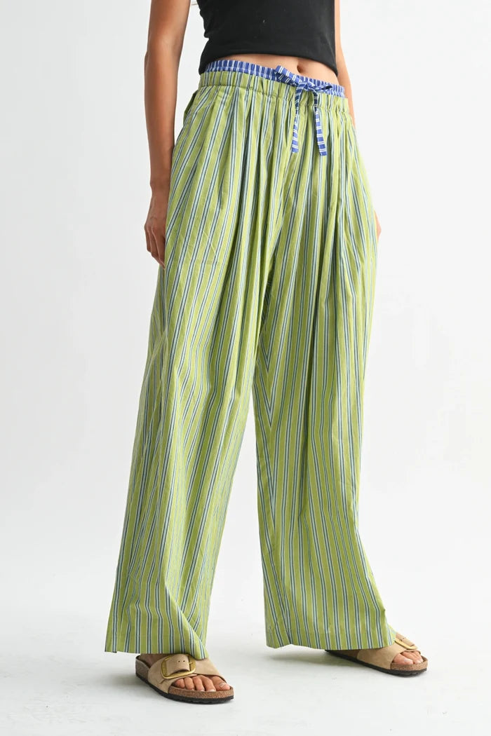 Striped Wide-Leg Trousers