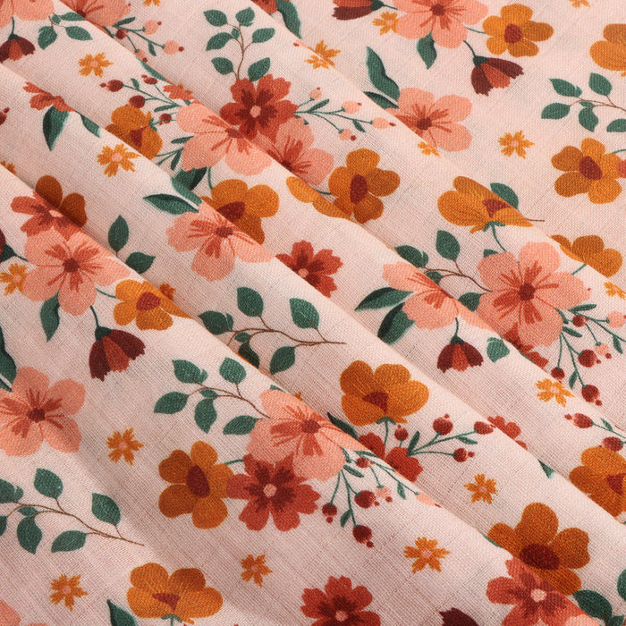 Summer Floral Baby Swaddle Blanket (Organic Muslin)
