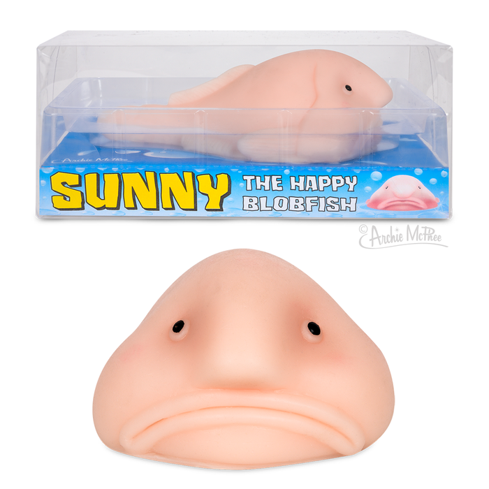 Introducing Sunny The Happy Blobfish, the charming and stretchy sticky toy! Made from playful TPR material, this delightful blobfish is packaged brightly and can be admired both inside and outside its box. Prepare for endless enjoyment with Sunny, who stretches, sticks, and brings joy to people of all ages!
