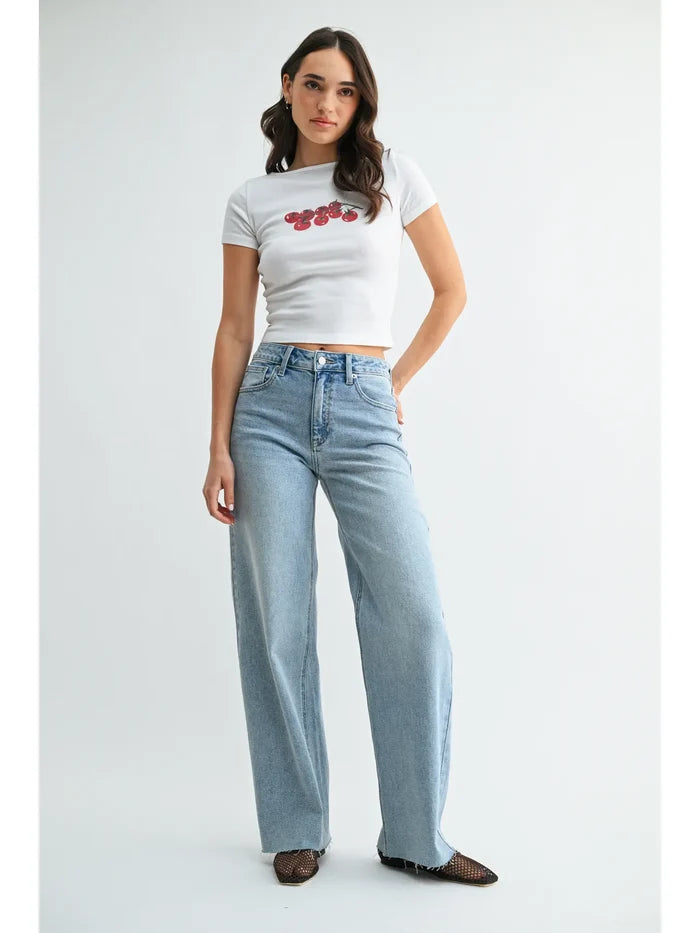 Tall Scissor Cut Wide Leg - Light Denim