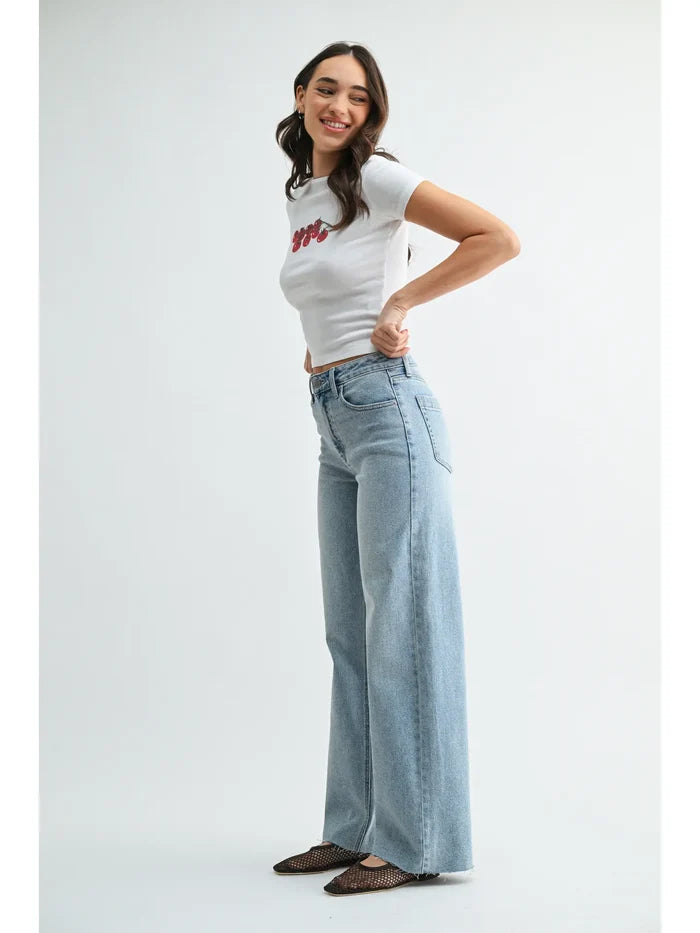 Tall Scissor Cut Wide Leg - Light Denim