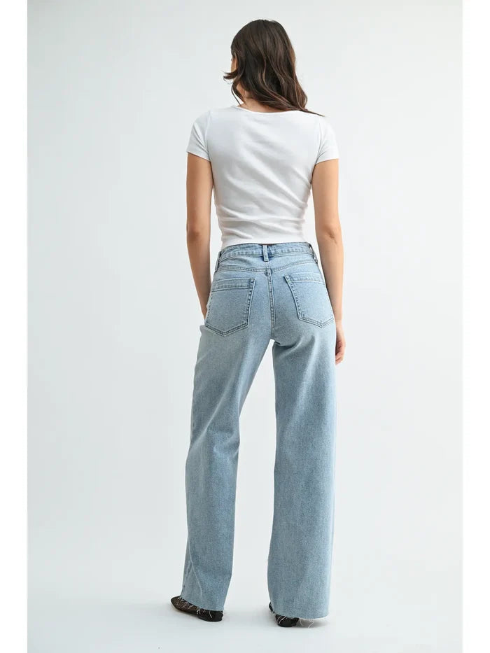 Tall Scissor Cut Wide Leg - Light Denim