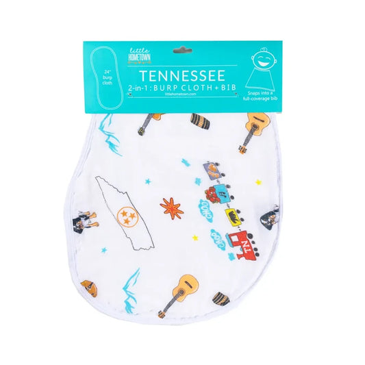 Tennessee Baby 2-in-1 Burp Cloth and Bib (Unisex)