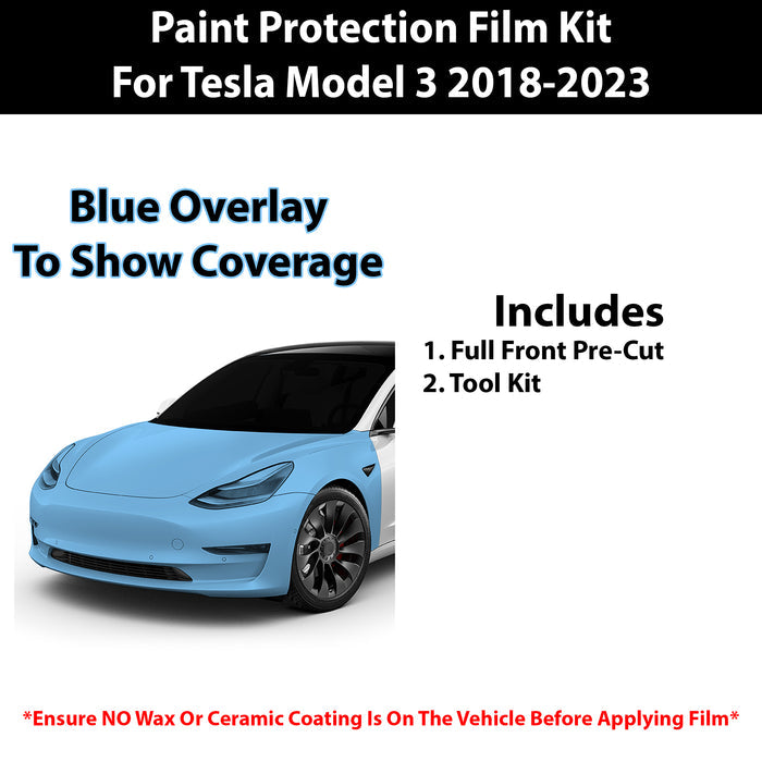 Fits Tesla Model 3 2018 - 2023 Precut Premium Paint Protection Film Clear Bra PPF Decal Film Kit - Bogar Tech Designs