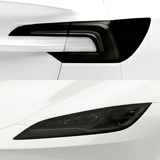 Tesla Model 3 2024–2026 Dark Smoke Headlight & Taillight Tint Kit – Precut Vinyl Lens Overlays