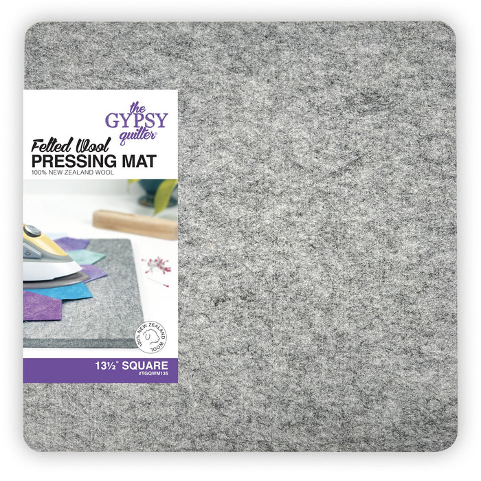 Felted wool pressing mat The Gypsy quilter 100% New Zealand wool 13 1/2" square embroidery and quilt block tool for pressing