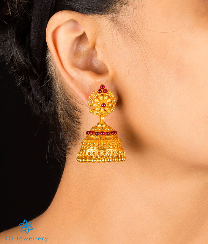 The Niyati Silver Kempu Jhumka