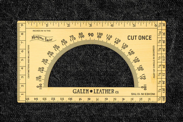 The Rectangle Protractor – Solid Brass Imperial and Metric Ruler with Protractor