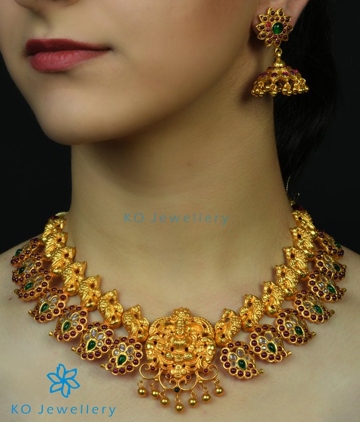 The Shristhi Antique Silver Lakshmi Necklace