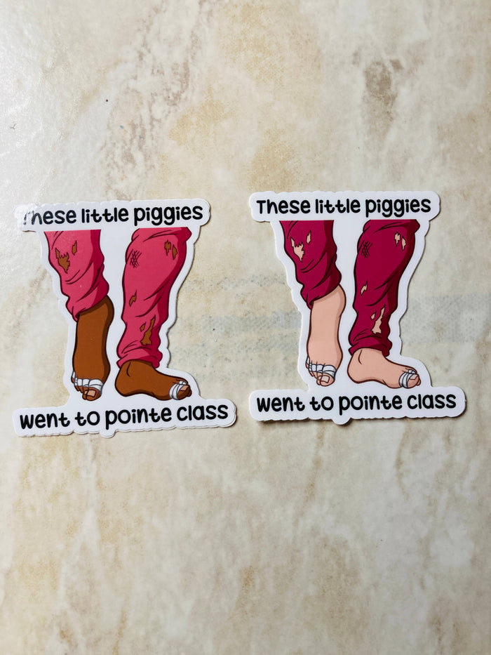 These Little Piggies Went to Pointe Class Sticker, 3.4" x 3"