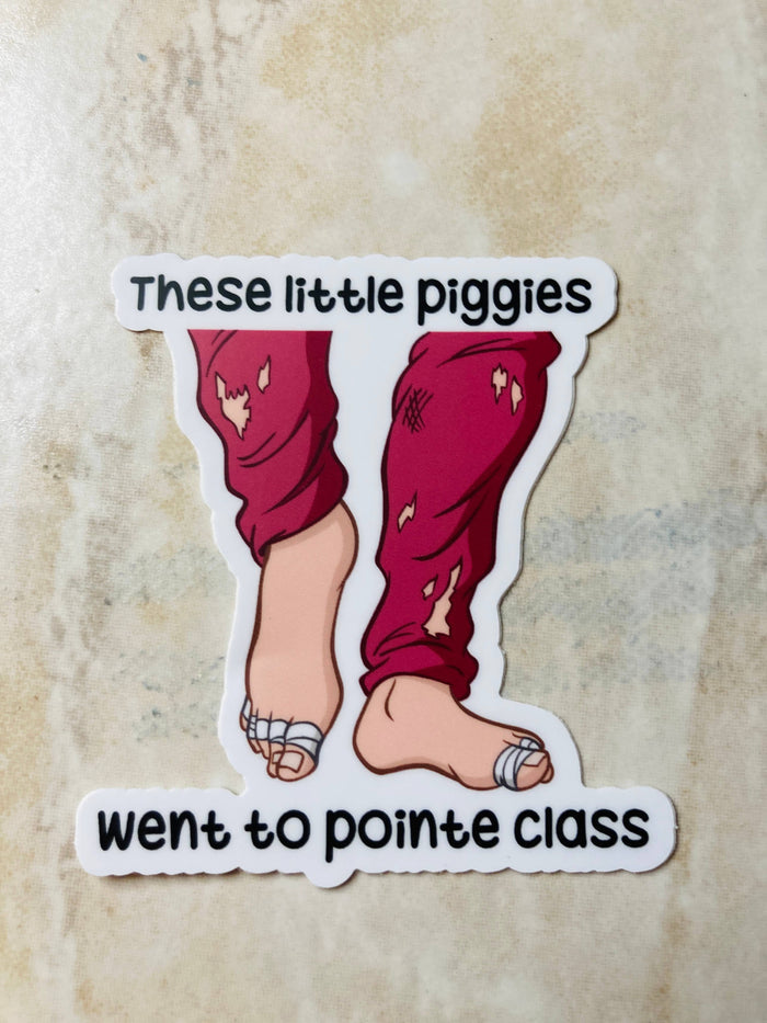 These Little Piggies Went to Pointe Class Sticker, 3.4" x 3"