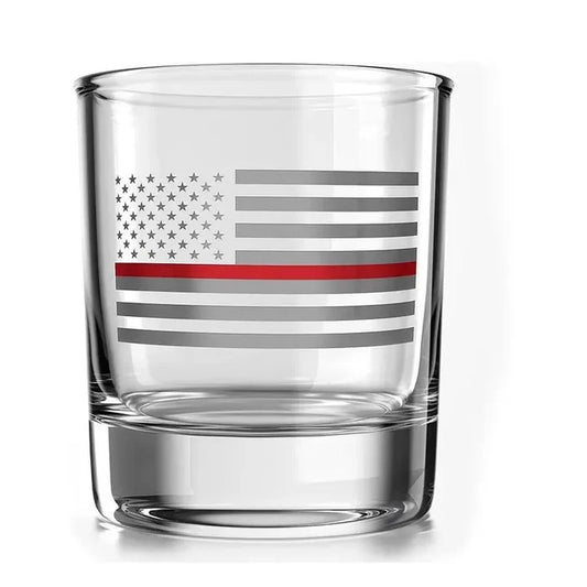 Thin Red Line Fire Fighter Whiskey Glass