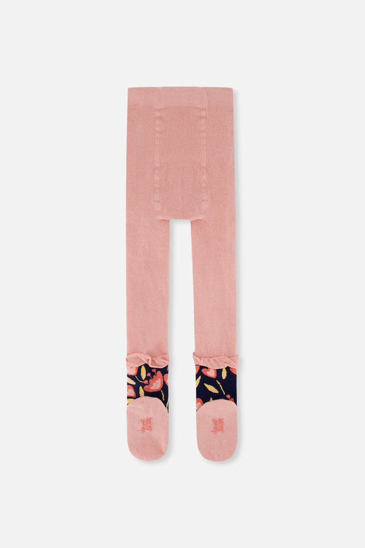 Tights Pale Dusty Pink And Navy-0