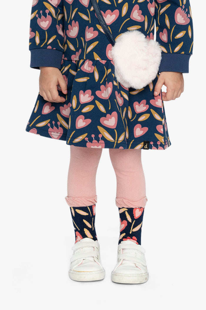 Tights Pale Dusty Pink And Navy-1