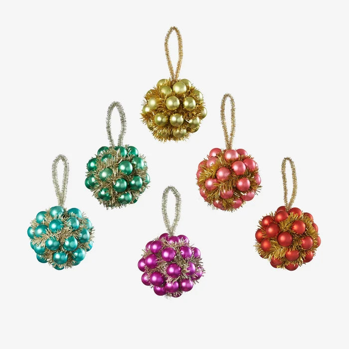 Tinsel Ball Ornament (Assorted)