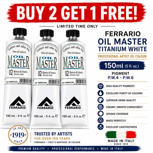 Titanium White Oil Paint 150ml Artist Paint Made in Italy Ferrario Buy 2 Get 1 Free Limited Time Offer !