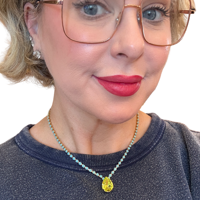 TOVA Milli Statement Necklace Chartreuse