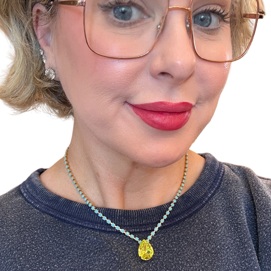TOVA Milli Statement Necklace Chartreuse