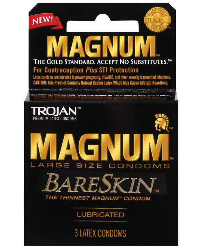 Trojan Magnum Bareskin Condoms - Pack of 3 Front