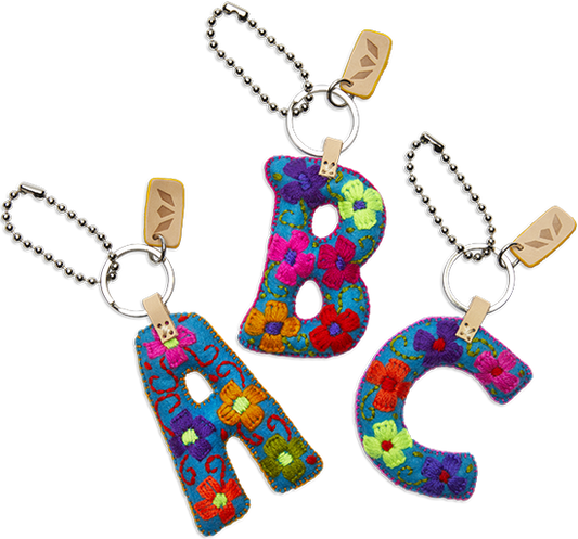 TURQUOISE FELT ALPHABET CHARMS