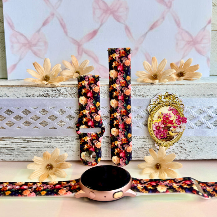Twilight Bouquet Print Silicone Band For Samsung Watch