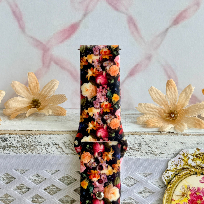 Twilight Bouquet Print Silicone Band For Samsung Watch