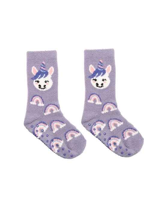 Unicorn Fuzzy Kids' Crew Socks