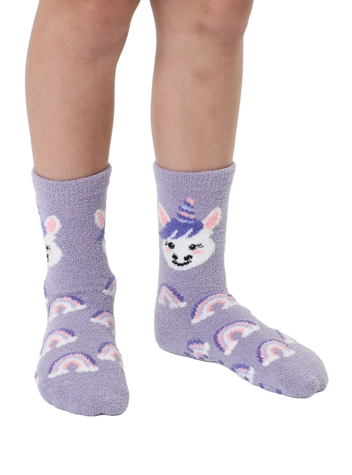 Unicorn Fuzzy Kids' Crew Socks