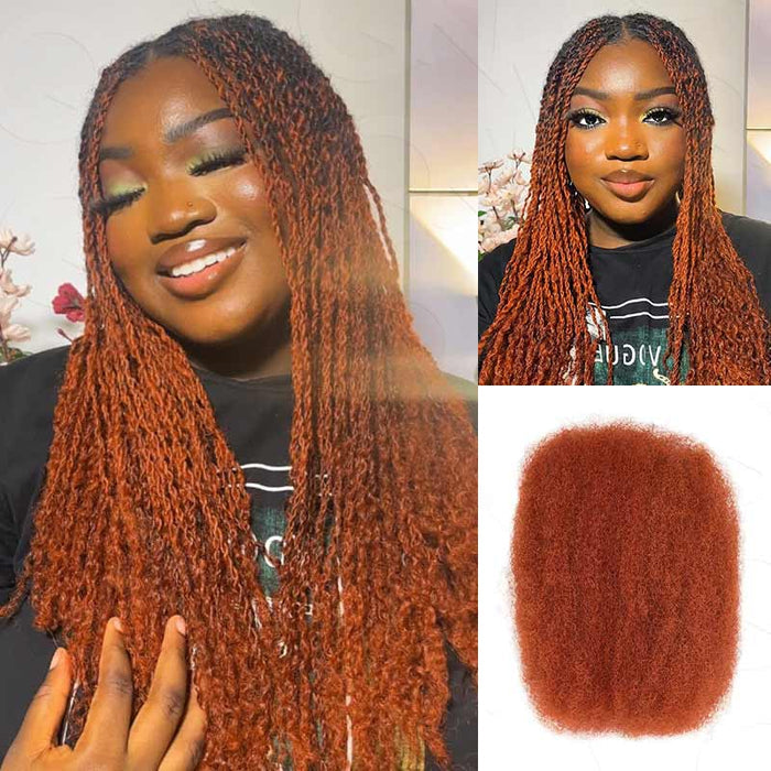 dark orange afro kinky bulk hair