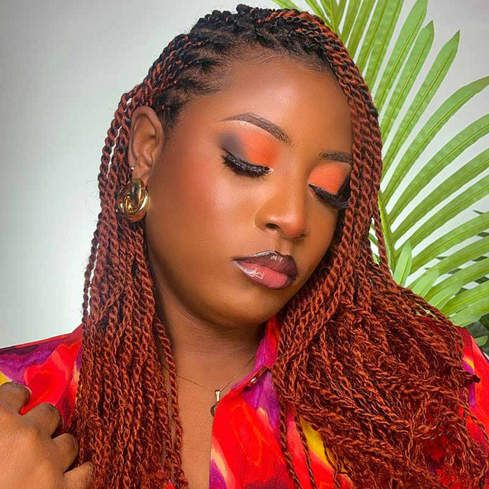 QVR Dark Orange Afro kinky Bulk Hair Extensions